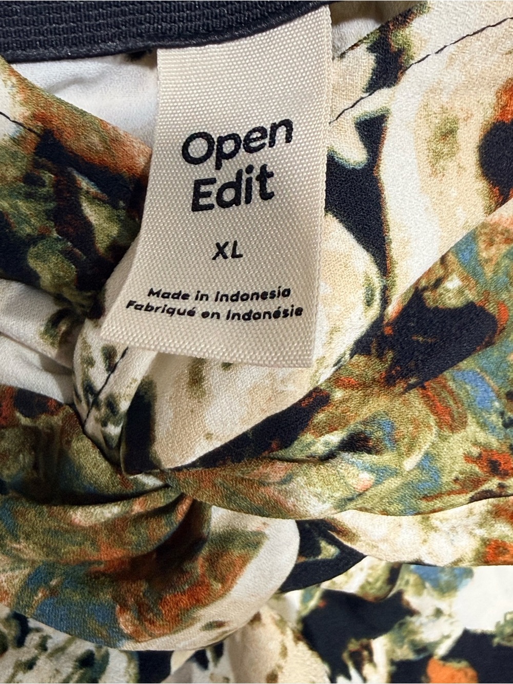Open Edit Twist Front Floral Midi Skirt Ivory Multi XL NWOT - Picture 3 of 5